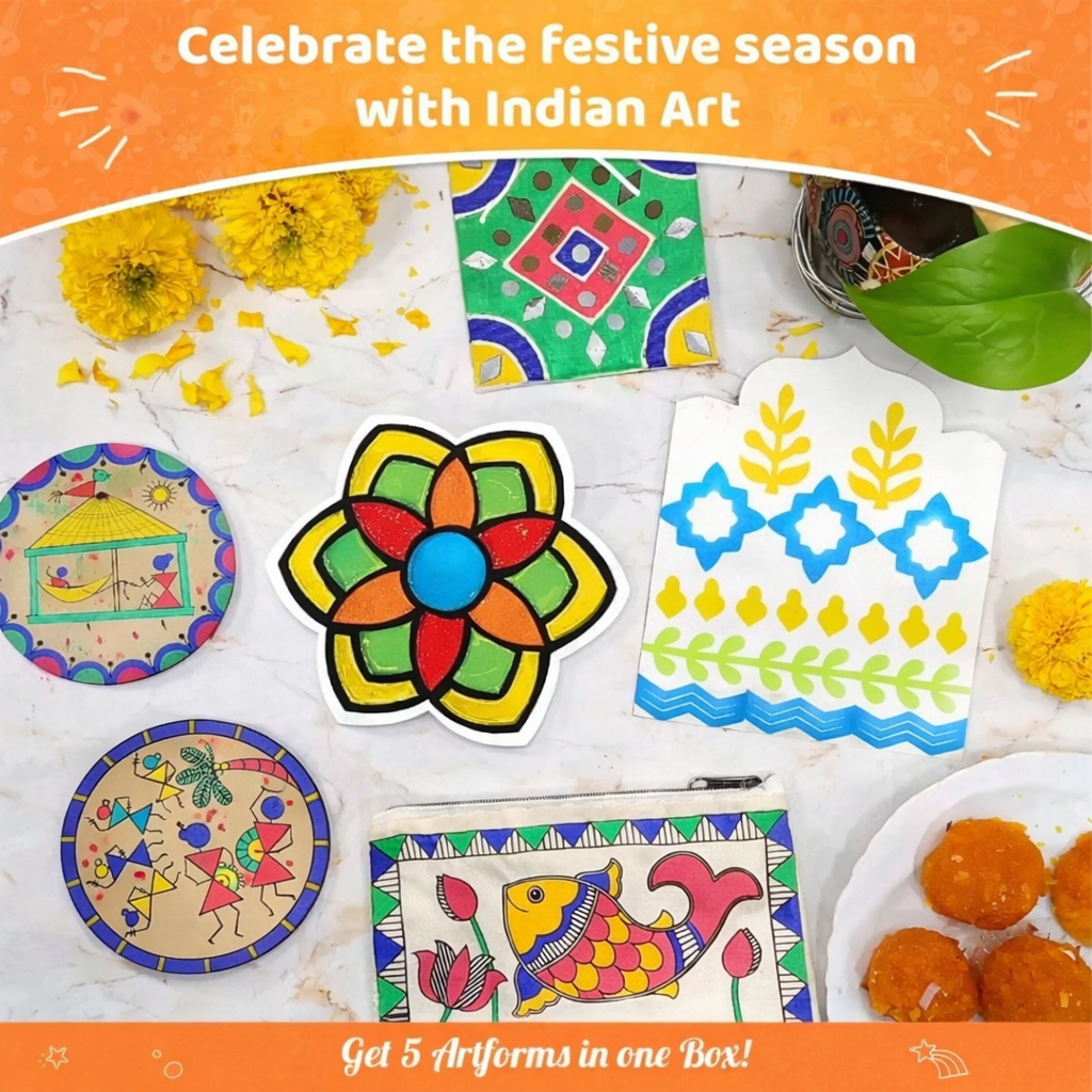 DIY Indian Art Forms Craft Kit – Creative Learning Art Set for Kids