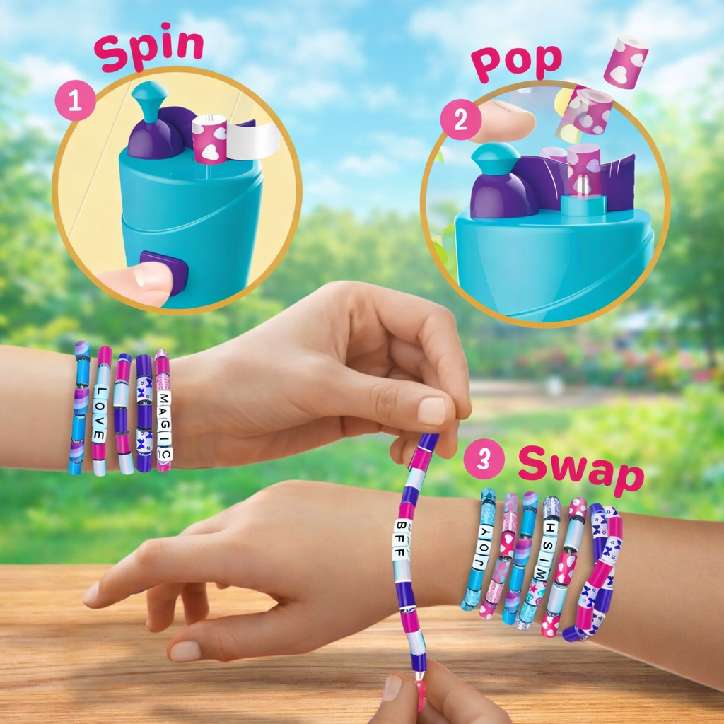 Spin n Pop DIY Bracelet Maker Kit for Kids