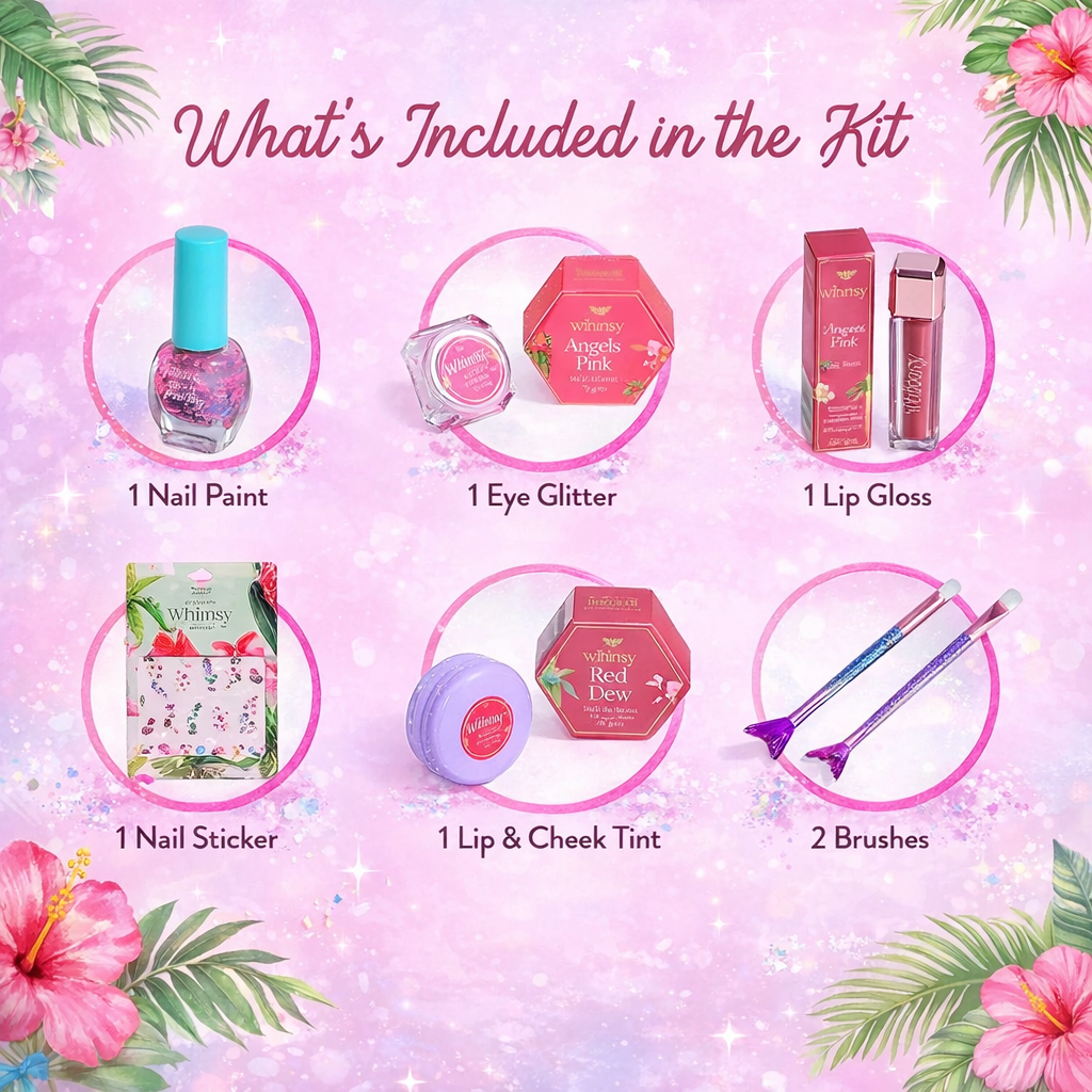 Whimsy Beauty Kids Makeup Kit – Fun & Safe Pretend Play Cosmetic Set for Girls