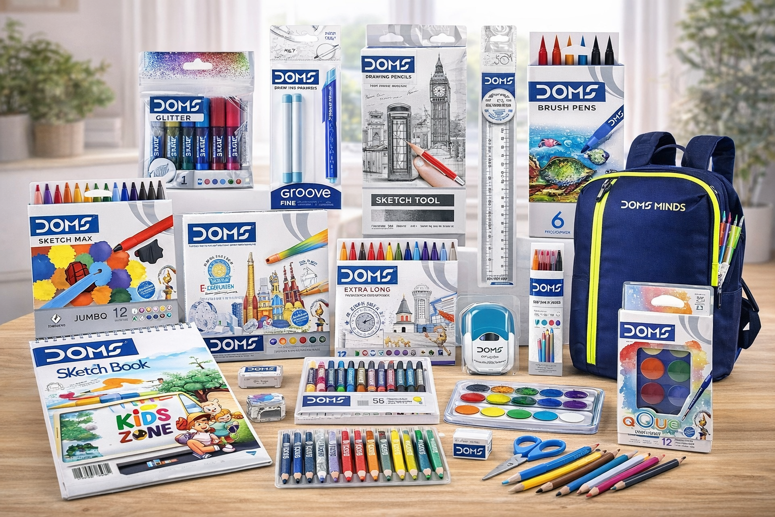 DOMS Art Gear Kit – Complete Kids Drawing & Coloring Set with Backpack